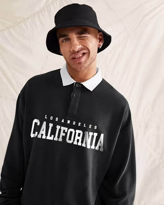 Men’s California Los Angeles Printed Oversized Sweatshirt – Black