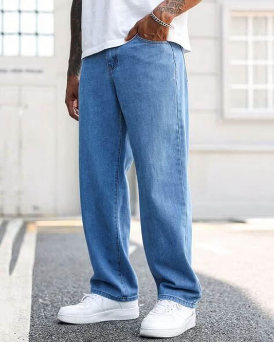 Men’s Mid Rise Straight Fit Blue Jeans