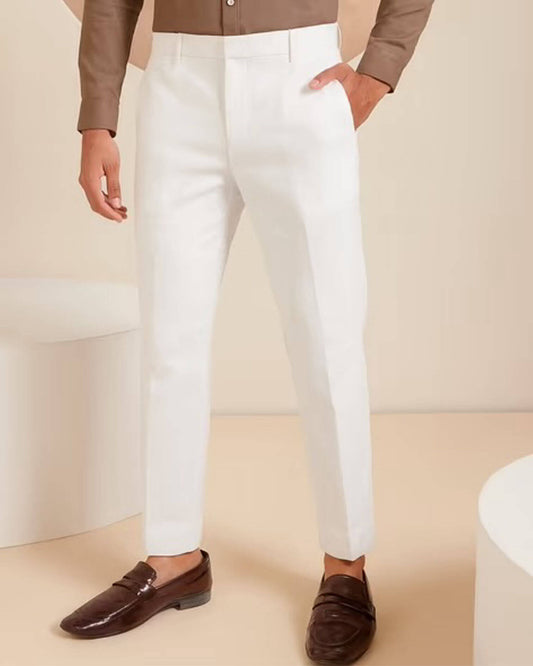Premium White Slim Fit Formal Trouser for Men