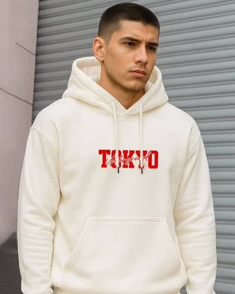 Men Off-White “Tokyo” Printed Hoodie | Minimal Streetwear D