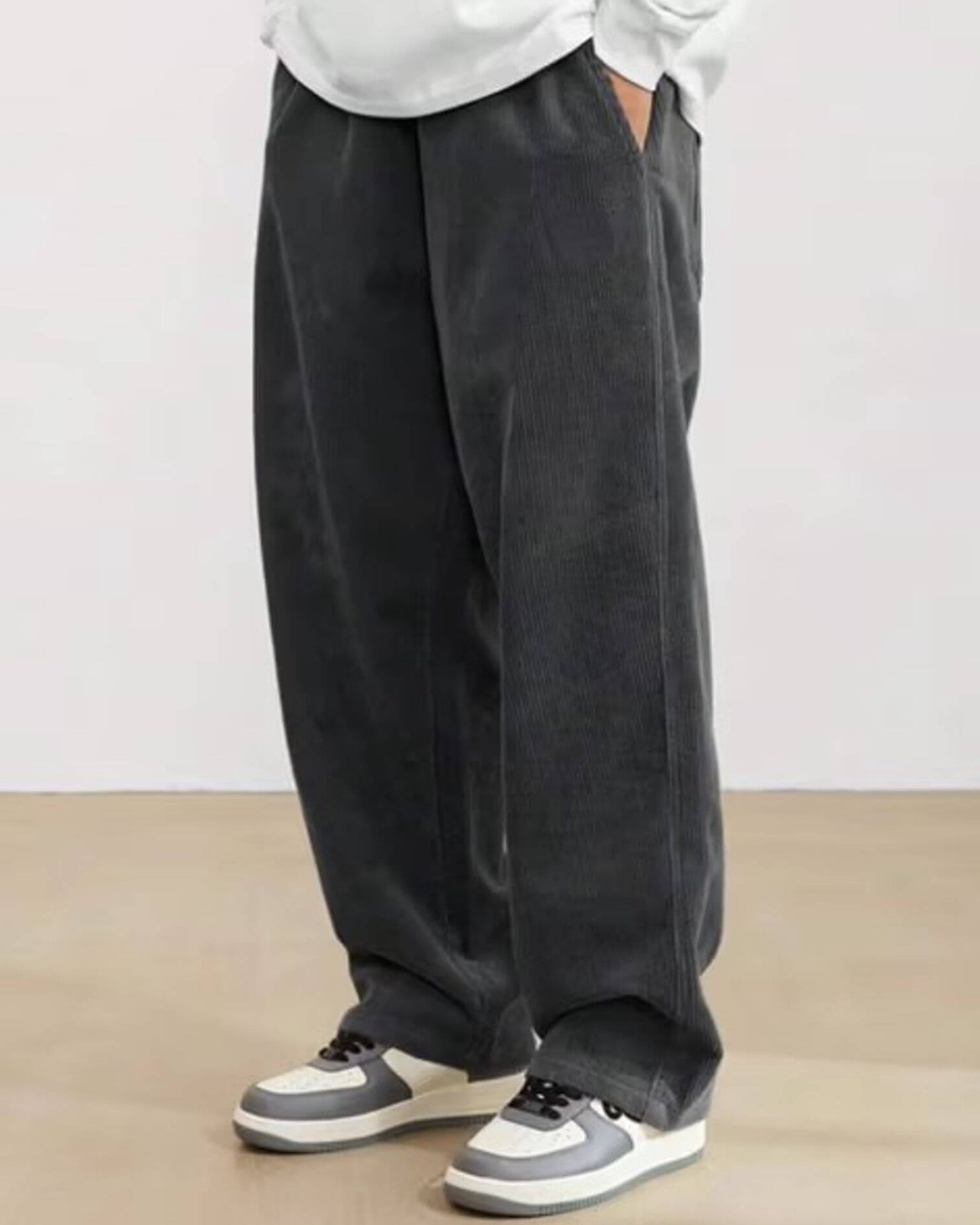 Men’s Corduroy Wide Leg Pants | Soft Relaxed Fit Winter Trousers