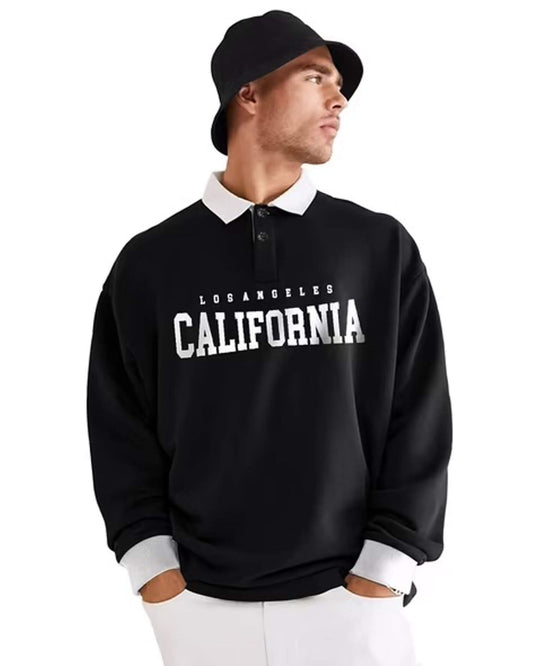 Men’s California Los Angeles Printed Oversized Sweatshirt – Black