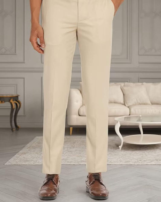 Premium Men’s Beige Formal Trouser – Slim Fit Office Wear Pants